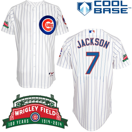 Brett Jackson #7 mlb Jersey-Chicago Cubs Women's Authentic Wrigley Field 100th Anniversary White Baseball Jersey